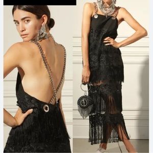 Dylanlex Chain Strap Fringe Dress
